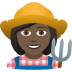 👩🏿‍🌾 woman farmer: dark skin tone display on JoyPixels